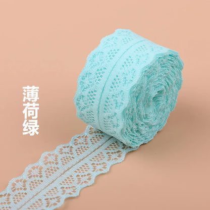 (10Meters/Roll) 3cm Non-Stretchy Lace Ribbon White Black Red Blue Purple Green Pink Yellow Orange DIY Crafts Flower Decoratio