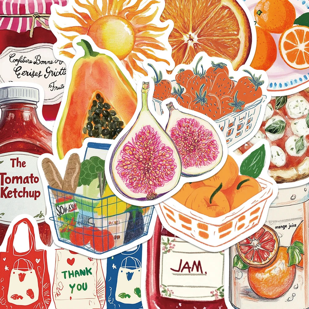 50pcs Vintage Painting Stickers Art Stickers Cartoon Graffiti Decal DIY Scrapbook Journal Luggage Skateboard Decorative Stick