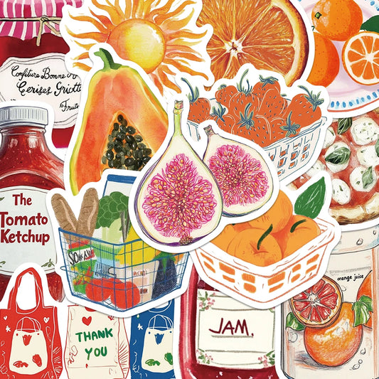 50pcs Vintage Painting Stickers Art Stickers Cartoon Graffiti Decal DIY Scrapbook Journal Luggage Skateboard Decorative Stick