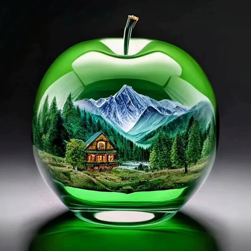 2D Acrylic Apple Landscape Desktop Decoration Ornament Home Living Room Entrance Tabletop Decoration Office Table Ornament