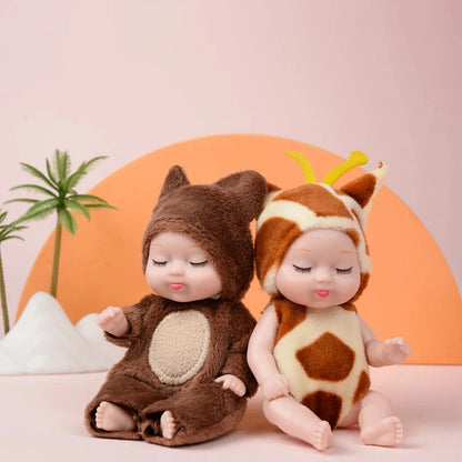 6Pcs Reborn Doll Kit Toy Simulation Princess Dolls Toy Mini Cute Sleeping Baby with Clothes Accessories Birthday Gift for Kid