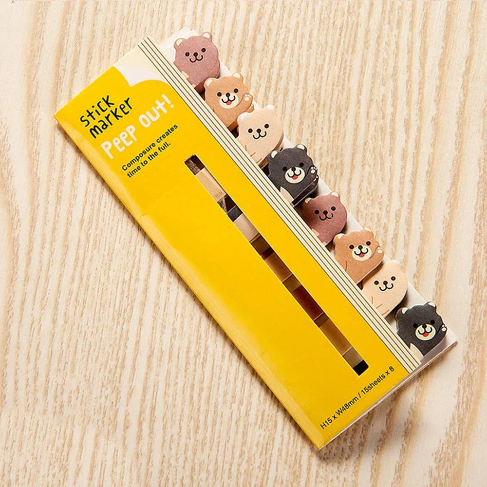 Cute Penguin Cat Panda Memo Pads Sticky Notes Index Posted Planner Office Creative School Stationery - Bear