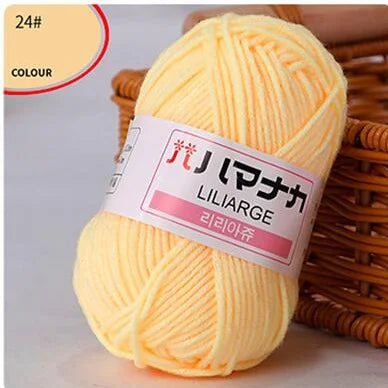 25G Milk Sweet Soft Baby Cotton Knitting Wool Thick Fiber Yarn Velvet Hand Threads for Knitting Wool Crochet Yarn for DIY Swe