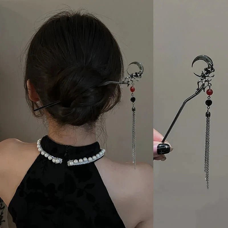 Ancient Chinese Style Elegant Butterfly Tassel Hair Stick for Women Girls Classical Hairpin Chinese Hair Accessories Jewelry 