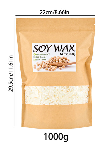 100g-1000g Natural Soy Wax DIY Handmade Candles Crafts Making Supplies 100% Additive-Free Wax Flakes Scented Candle Raw Mater