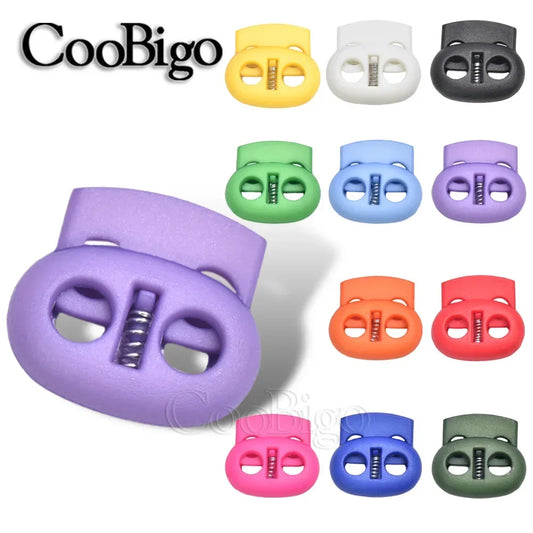 12pcs Plastic Stopper Cord Lock Bean Toggle Clip Apparel Shoelace Sportswear Rope Paracord Lanyard Accessories Colorful 5mm H