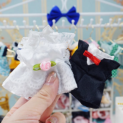 Dress Dollhouse Accessories 1:12 Forest Animal Family Clothes Fashion Daily Wear Casual Outfits Vest Shirt Skirt Pants for Do