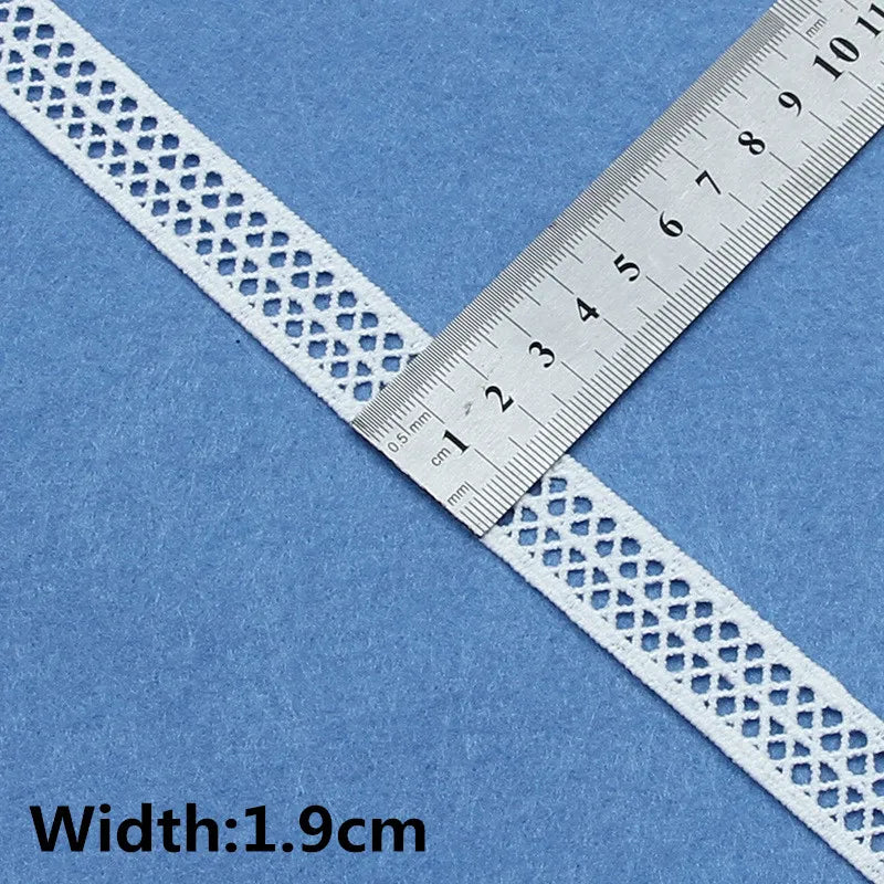 5Yards White Cotton Embroidered Lace Trim Ribbons Fabric DIY Handmade Craft Materials Sewing Clothes Accessories - C-1806-21