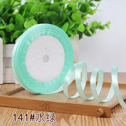25Yards 6mm Silk Satin Ribbons for Crafts Bow Handmade Gift Wrap Partys Christmas Wedding Decorative Artificial Accessories