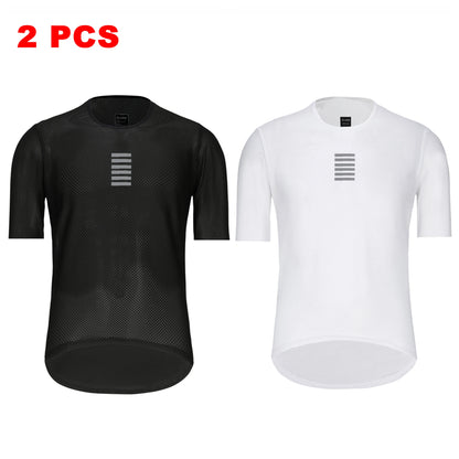 Rsantce 2024 Cycling Base Layer Long Sleeve Bike Sports Bike Shirt Underwear Racing Bicycle Jersey Shirt Undershirt - White-B