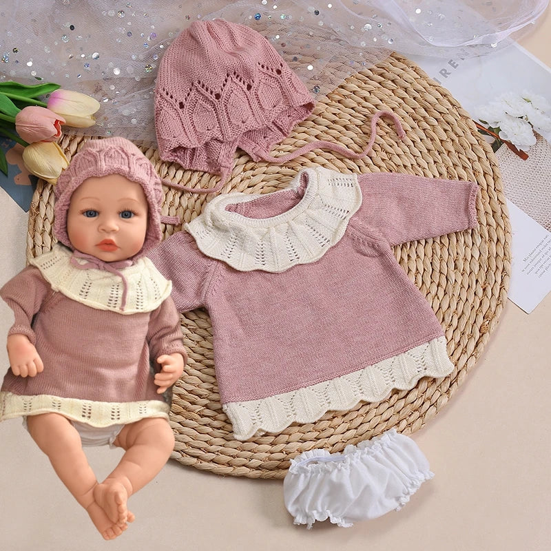 Dolls Clothes for 45cm Baby Dolls DIY Doll Accessories for 45cm Dolls Sweater Jumpsuite Clothes for Reborn Baby Dolls