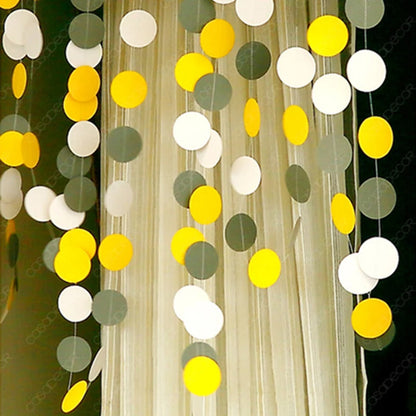 Macaron Colored Circle Garlands Decorations for Classroom Room Baby Shower Birthday Party Decor Wall Hanging Dots Paper Strin