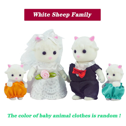 Rabbit Doll 1/12 Micro Dollhouse Reindeer Sheep Elephant Squirrel Family Kitchen Toy Miniature Furniture Set Girl Toy Gift - 