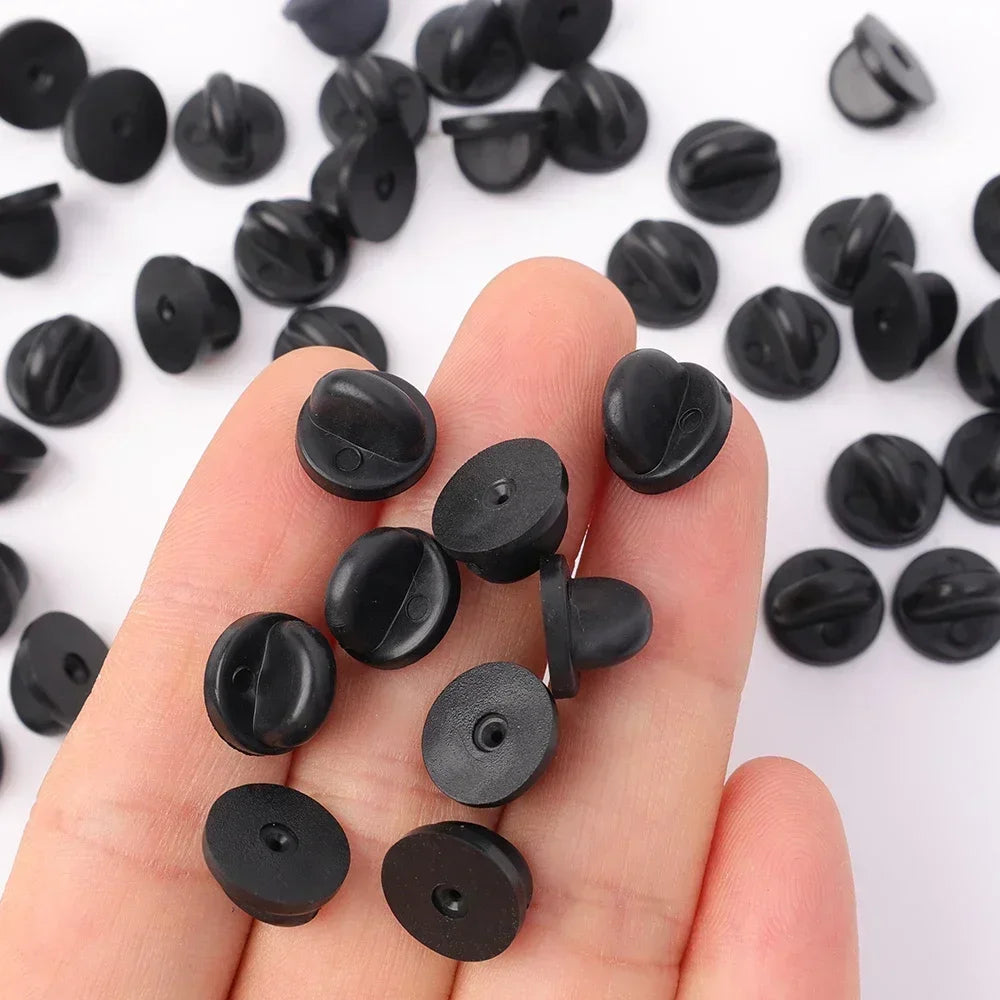 1000/50pcs PVC Rubber Pin Backs Butterfly Clutch Tie Tack Lapel Holder Clasp Pin Cap Keepers for Uniform Badges Replacement