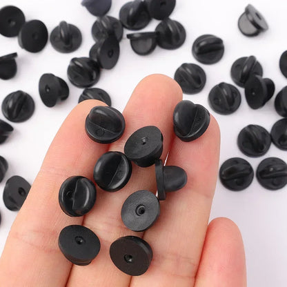 1000/50pcs PVC Rubber Pin Backs Butterfly Clutch Tie Tack Lapel Holder Clasp Pin Cap Keepers for Uniform Badges Replacement