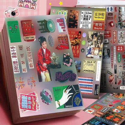 6sheets y2k Dreamcore Retro Hong Kong Weirdcore Style Collages Journals Diary Scrapbook Stickers