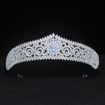 Luxury Crystal Hair Tiaras For Bride Women Prom Hairstyle Rhinestone Zircon Diadem Headband Wedding Bridal Hair Accessories