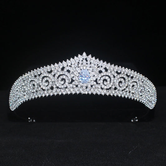 Luxury Crystal Hair Tiaras For Bride Women Prom Hairstyle Rhinestone Zircon Diadem Headband Wedding Bridal Hair Accessories