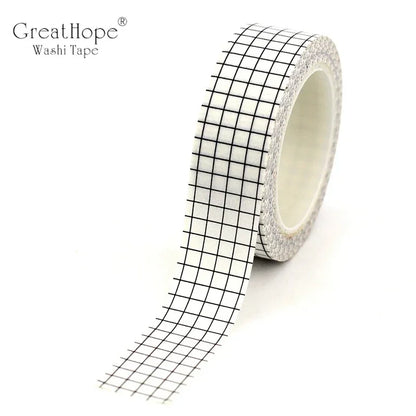 NEW 1PC 10M Decorative Black and White Japanese Washi Tape Set DIY Journaling Adhesive Moon Masking Tape Cute Stationery