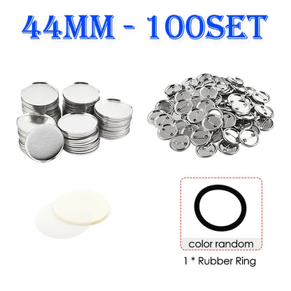 100Set Blank Badge Pin Button Maker Making Parts Supplies 25mm 32mm 37mm 44mm 58mm DIY Button Making for Punch Press Machine
