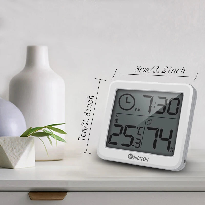 Digital Clock Desk Clock with Temperature Humidity Wall Clocks for Home Kitchen Office Desk Decorations NIDITON
