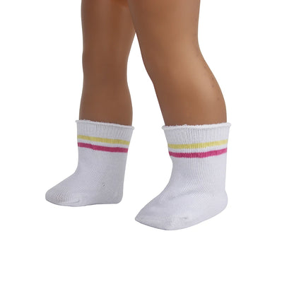 Doll Accessories Socks Heart Stripe Solid Color Knit Doll Socks For 43cm Baby New Born&18 inch American,OG Girl Doll Toy - BE
