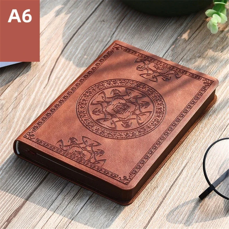 2025 New Portable Vintage Leather Notebook Diary Journal Stationery Gift Portable And Easy To Use - Brown