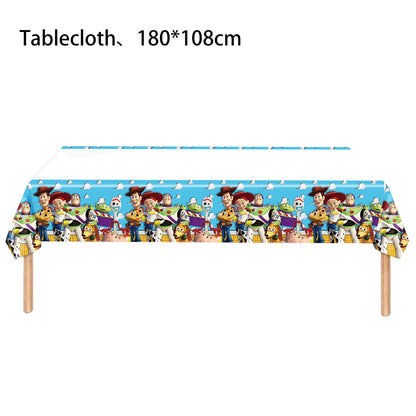 Toy Story Party Decoration Tableware Paper Plates Party Favors Gift Tablecloth BirthdayParty Supplies Toys Stamp Bracelet - 1