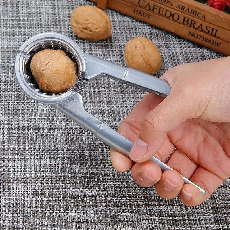 Silvery Metal Walnut Clip Multi Functional Household Nutcracker Shelling Tool for Hazelnuts Chestnuts