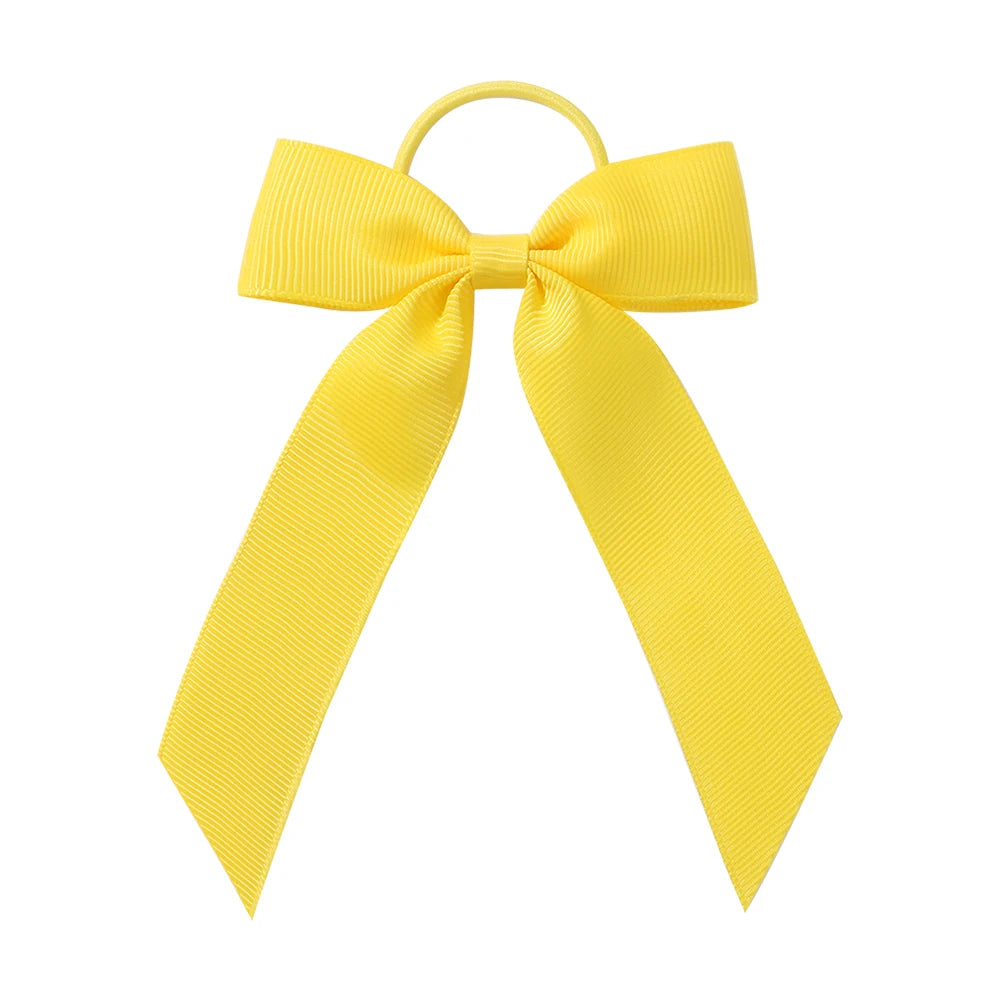 1PC Solid Color Ribbon Pigtail Hair Bows Elastic Hair Bands Holders Ties Hair Accessories for Baby Girls Infants Toddler - 43