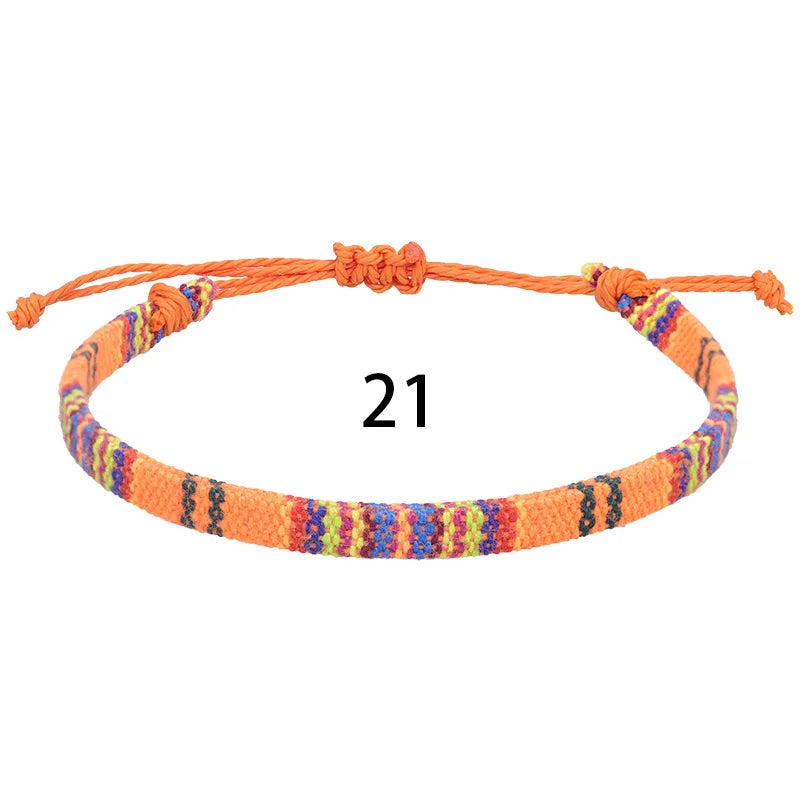 Anklets For Women Woven Fabric Foot Leg Bracelet Men Handmade Rope Braid Knot Beach Barefoot Weave Ethnic Boho Adjustable Cha