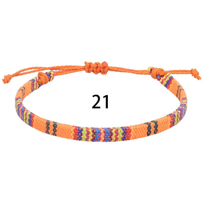 Anklets For Women Woven Fabric Foot Leg Bracelet Men Handmade Rope Braid Knot Beach Barefoot Weave Ethnic Boho Adjustable Cha