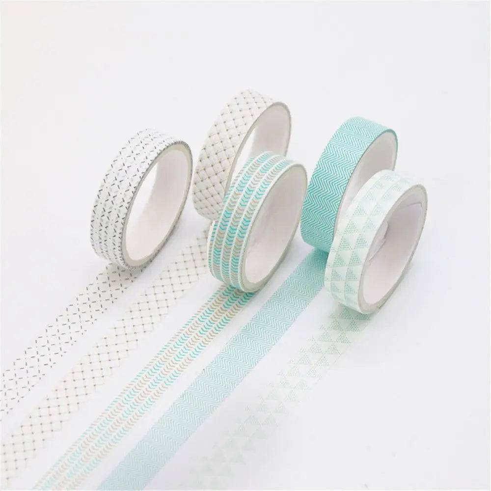 5PCS New Multicolor Washi Tape Masking Tape Cute Scrapbooking DIY Craft Decor Adhesive Tape School Stationery Home Supplies -