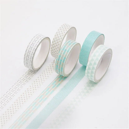 5PCS New Multicolor Washi Tape Masking Tape Cute Scrapbooking DIY Craft Decor Adhesive Tape School Stationery Home Supplies -