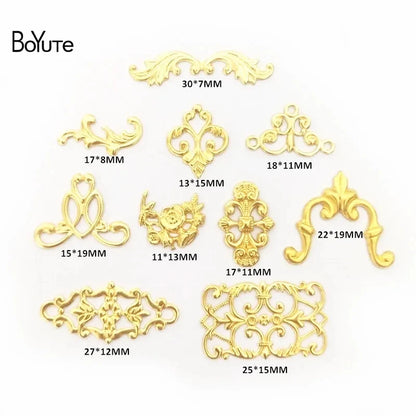 BoYuTe Filigree Mix Styles Metal Brass Stamping Butterfly Flower Filigree Findings DIY Hand Made Jewelry Accessories