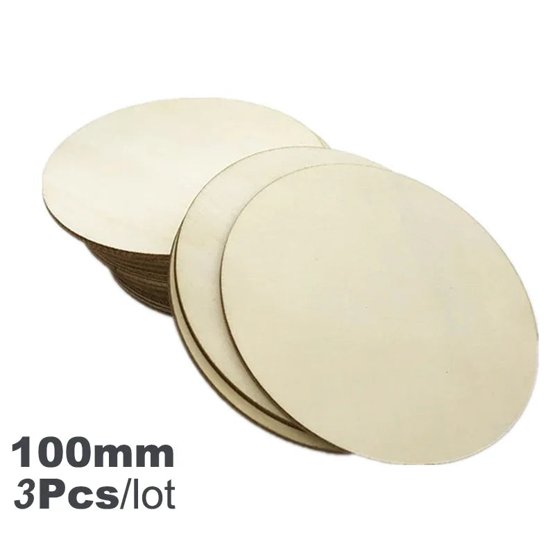 3-100Pcs Unfinished Round Wood Slices 1cm-10cm DIY Crafts Wooden Circle Discs Christmas Jewelry Painting Wedding Ornament Dec