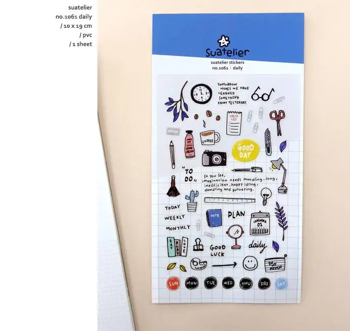 Korean Suatelier Stickers Cute Home Style Scrapbooking DIY Junk Journal Diary Stationery Deco Sticker Handiwork Craft Supplie
