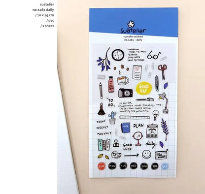 Korean Suatelier Stickers Cute Home Style Scrapbooking DIY Junk Journal Diary Stationery Deco Sticker Handiwork Craft Supplie