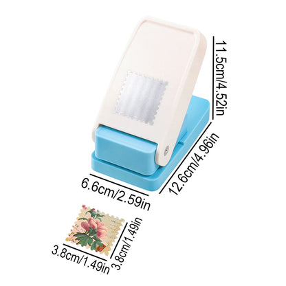 Stamp Shaped Paper Punch, Portable Hole Puncher for Crafts, Scrapbooking Supplies, DIY Card Making & Paper Crafting Tool - Ex