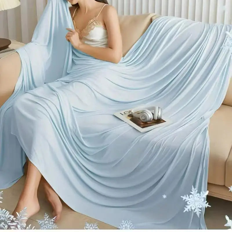 Summer Bed Blanket Ice Silk Cooling Blanket Air Conditioning Quilt Skin-friendly Light And Thin Breathable Quilt For Home Off