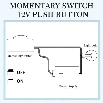 Momentary Push Button Switch ON/OFF 12V/24V Surface Mount Mini Round Black Button for Horn, Doorbell, Temporary Control