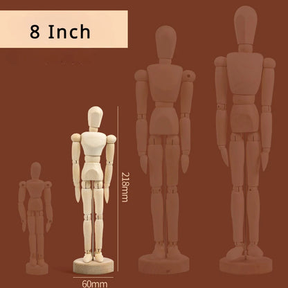 5.5/8/12 inch Artists Wooden Manikin Jointed Mannequin Perfect for Home Decoration The Human Figure Supplies Drawing Tools