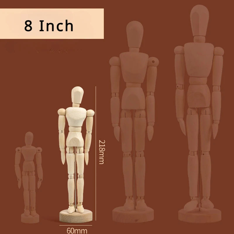 5.5/8/12 inch Artists Wooden Manikin Jointed Mannequin Perfect for Home Decoration The Human Figure Supplies Drawing Tools - 
