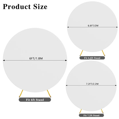 Pure Color Circle Round Backdrop Cover Wedding Baby Shower Birthday Party Decor Elastic Photo Background（Without Shelf）