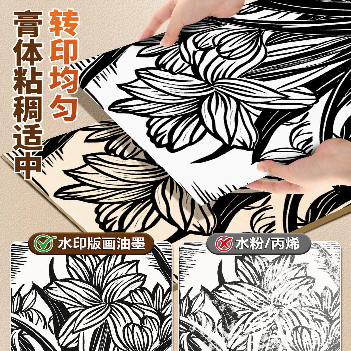 75ml Water-based Printmaking Ink for Printing on Paper or Cardboard with Linoleum,Wood or Soft Block Surfaces Plates or Polyf