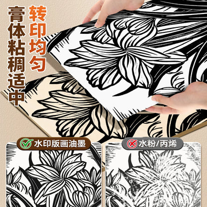 75ml Water-based Printmaking Ink for Printing on Paper or Cardboard with Linoleum,Wood or Soft Block Surfaces Plates or Polyf