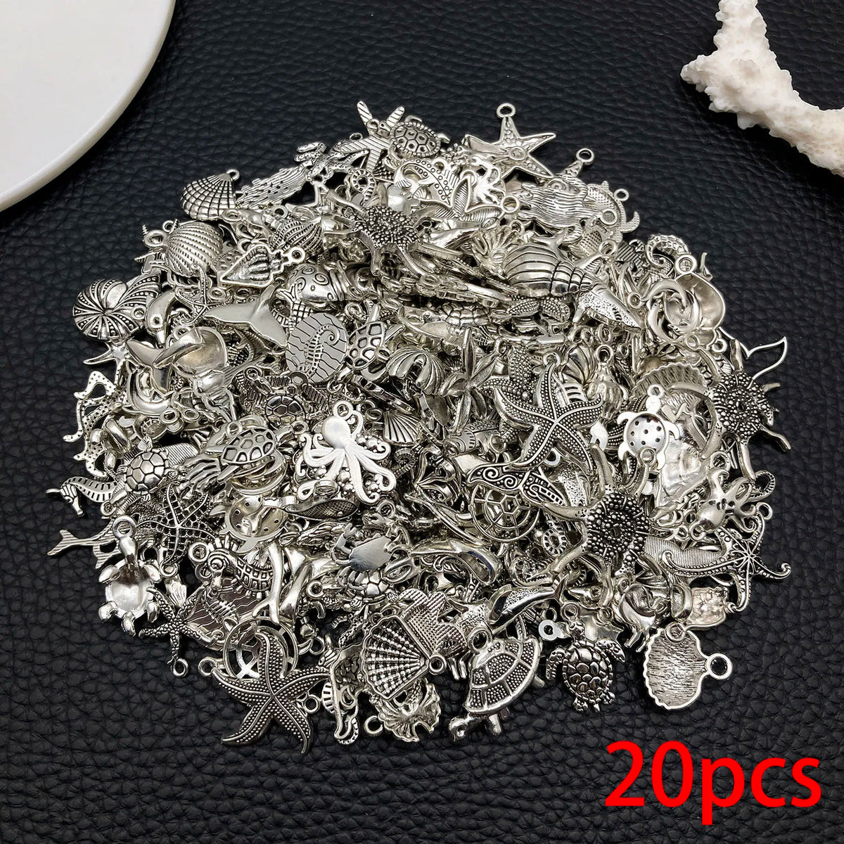 Mystic Ocean Charm Collection (20/50/100pcs) - Nautical DIY Jewelry Supplies in Aged Silver Finish - SN1269-20pcs