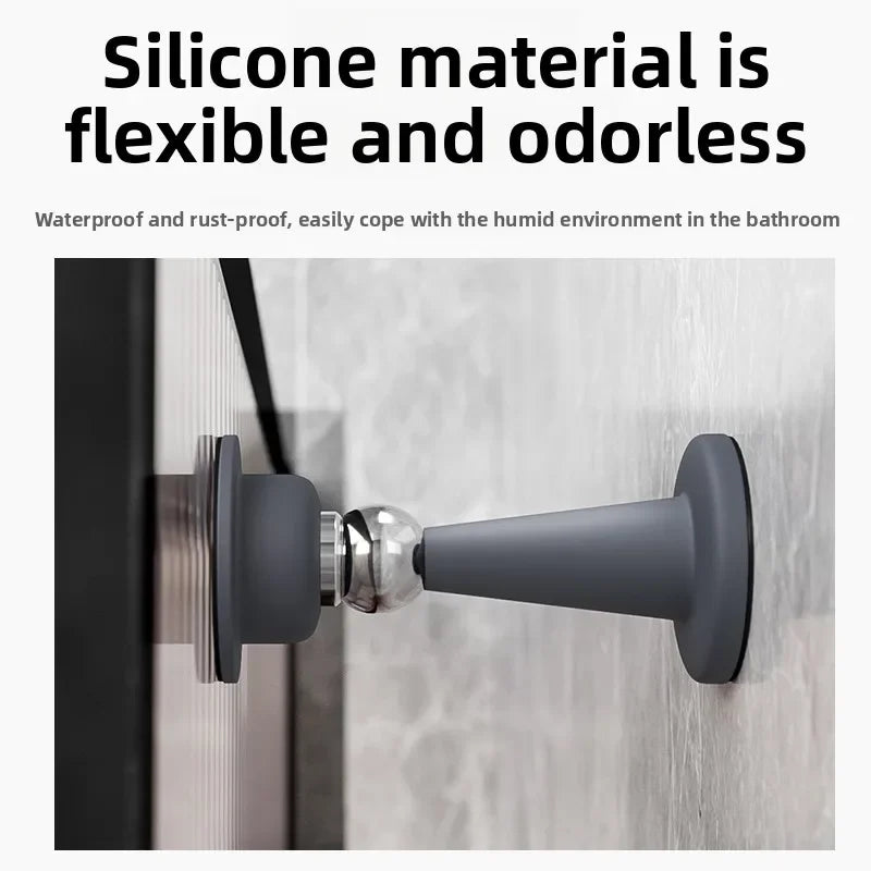 No-Drill Door Stopper for Room Bedroom Door Fixed Wall Protection Anti-Collision Household Silicone Strong Suction Floor Stop