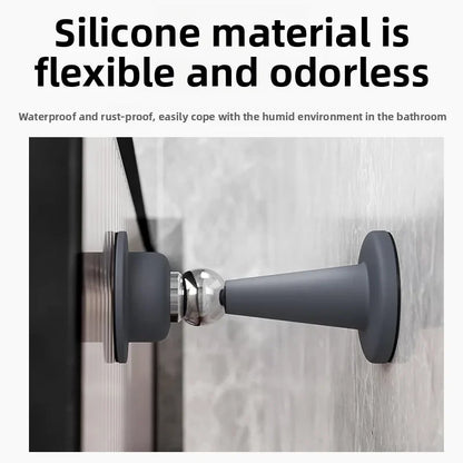 No-Drill Door Stopper for Room Bedroom Door Fixed Wall Protection Anti-Collision Household Silicone Strong Suction Floor Stop