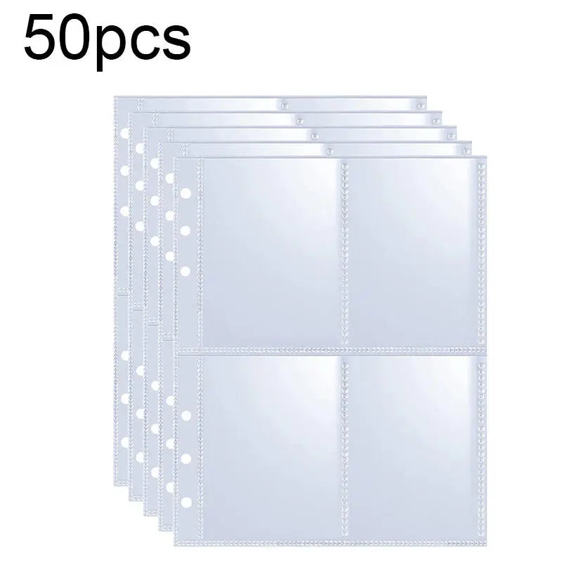 Kpop Photocard Binder with 25 pages 4-Pocket Card Collector Album with 200 Card Slots PU Leather Cover Organizing Cards - 50 